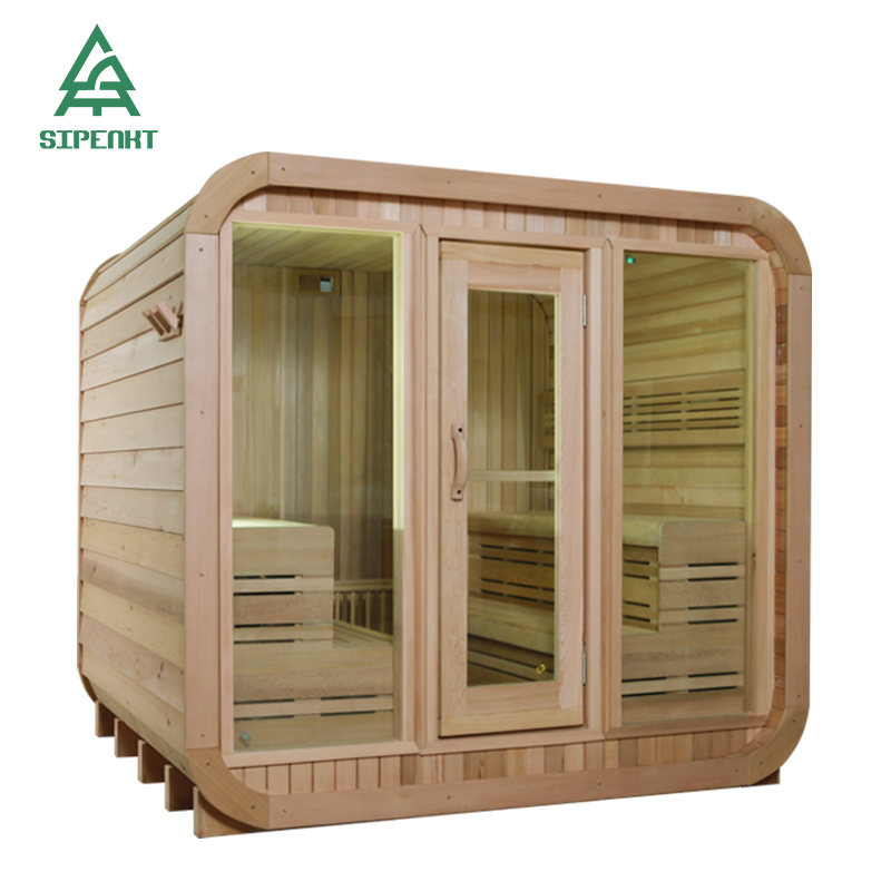 Canadian Hemlock Square Sauna Outdoor Room Sauna Bucket Sauna Steam