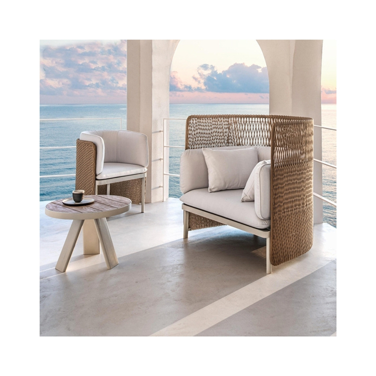 Modern Design Practical Hotel Villa Rope Woven Garden Patio Sofa Set Luxury Outdoor Furniture