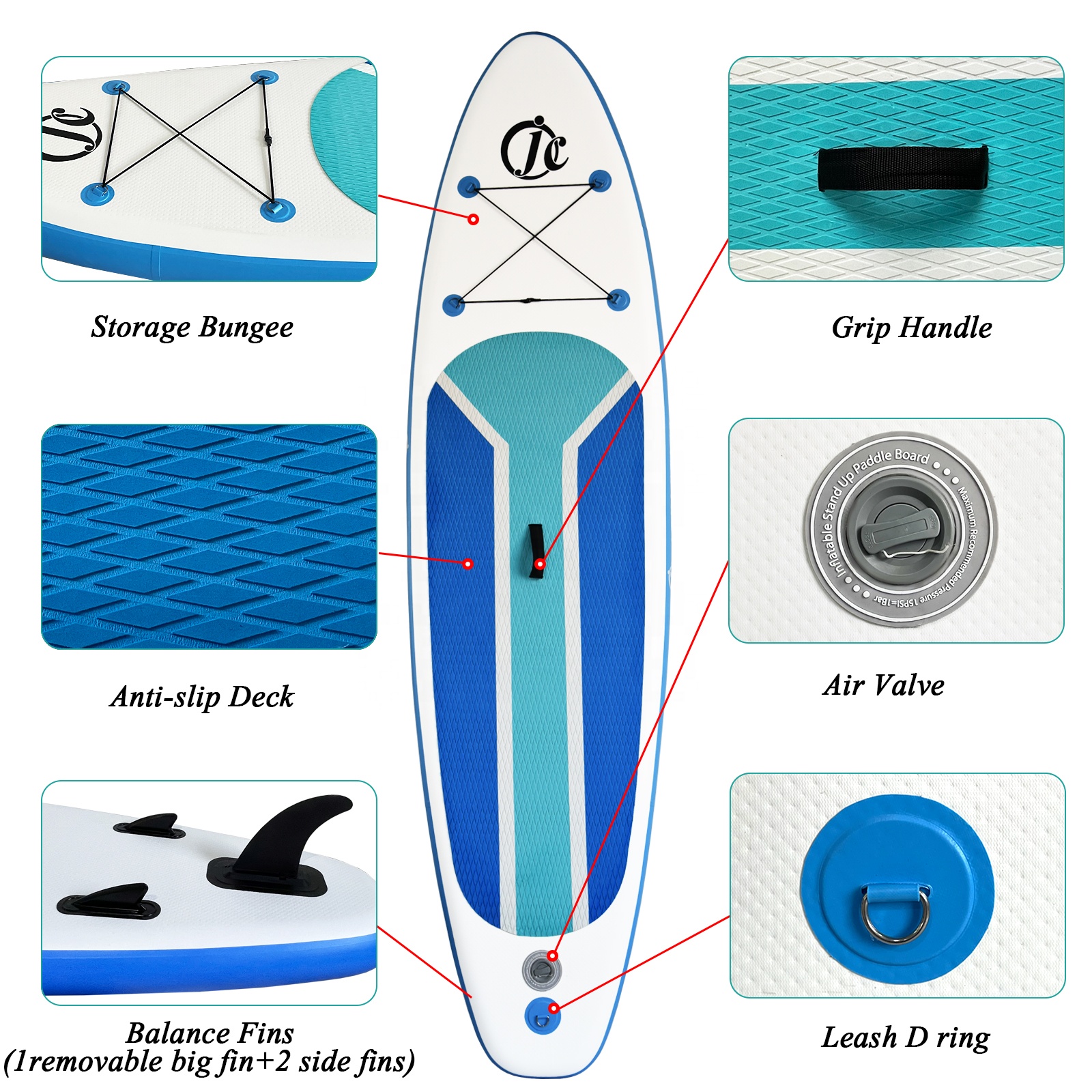 BSCI / EN OEM China supplier wholesale custom inflatable stand up surfing paddle board isup surfboar