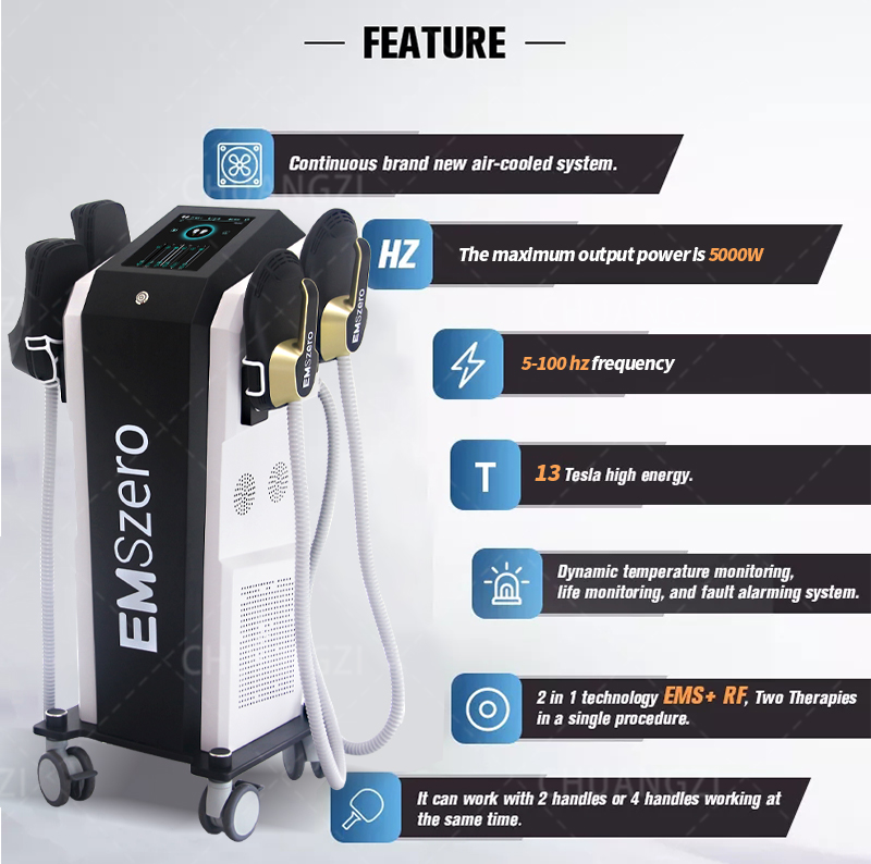 DLS-emslim fat rejection machine 13 Tesla 5 handle RF Emszero weight loss portable electromagnetic w