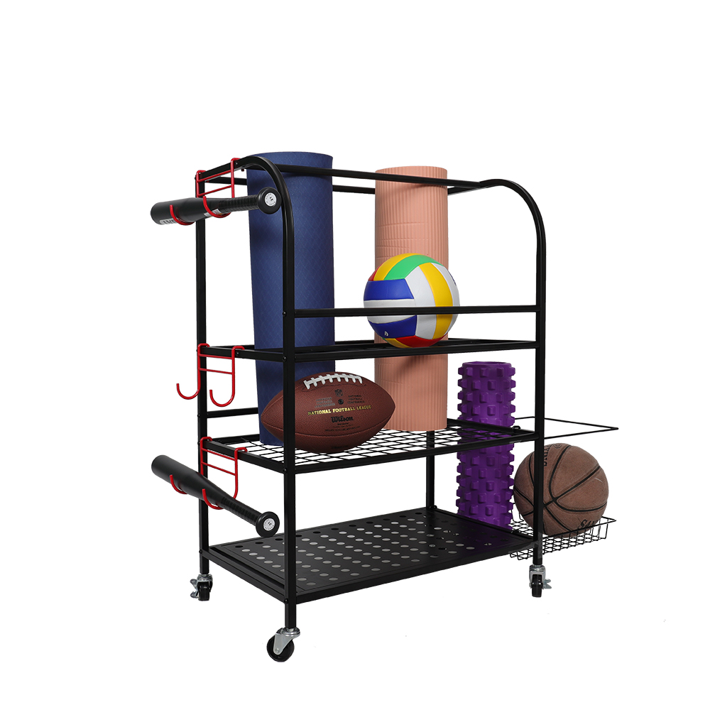 Metal floor free standing multi-functional sports storage holders display racks sports ball organize