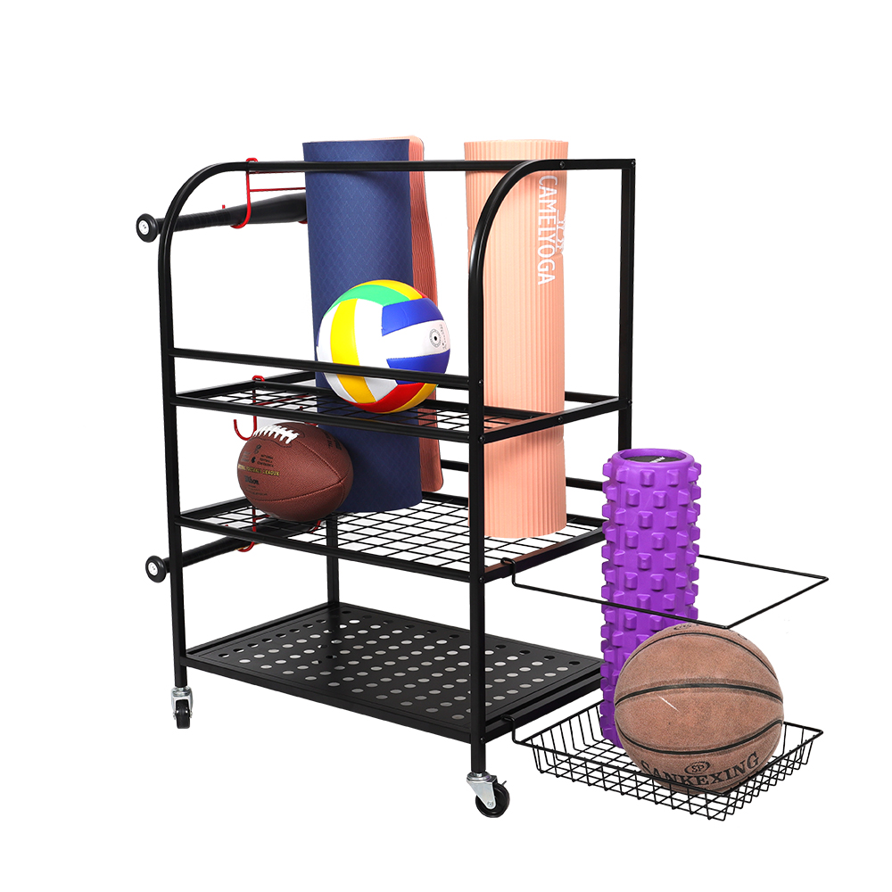 Metal floor free standing multi-functional sports storage holders display racks sports ball organize
