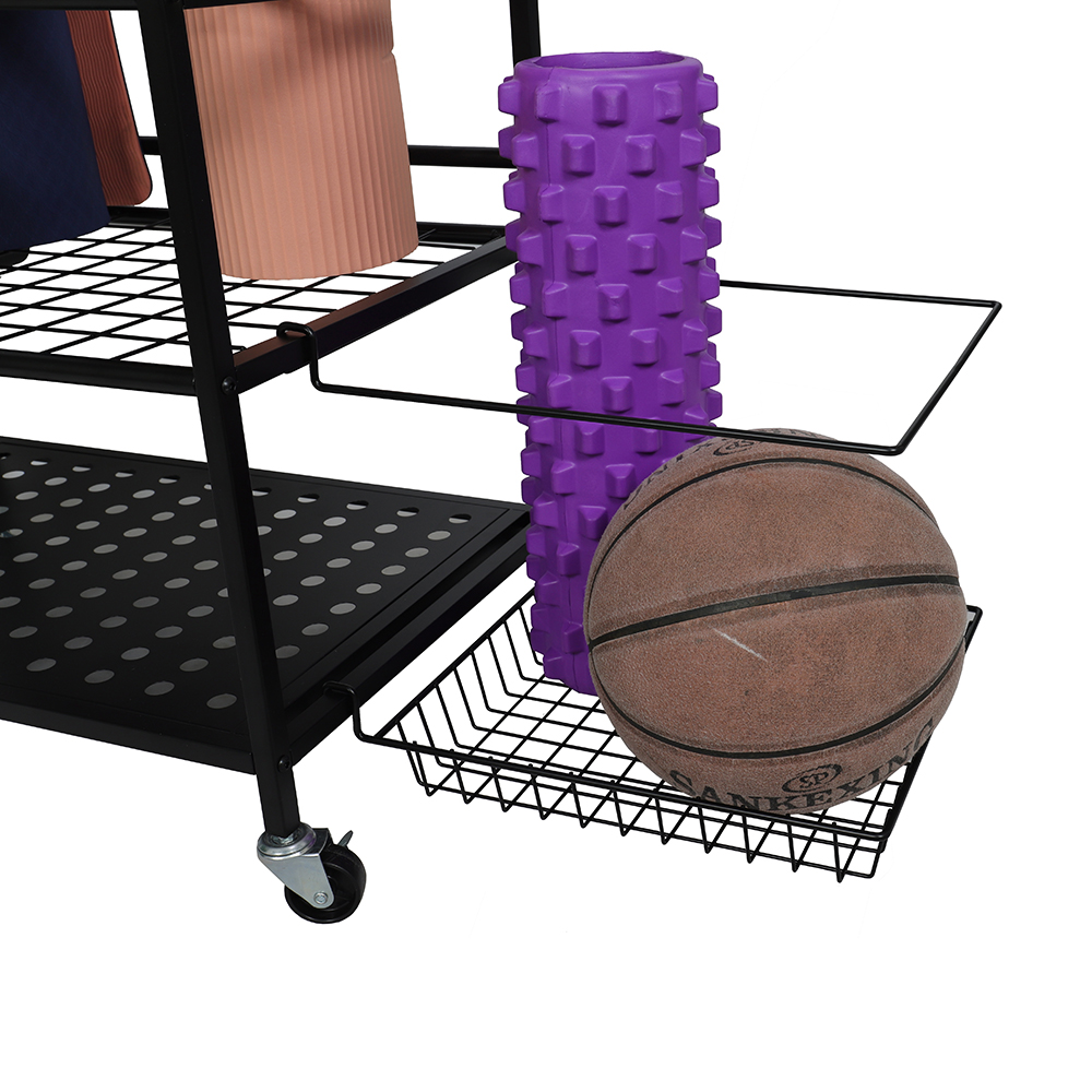 Metal floor free standing multi-functional sports storage holders display racks sports ball organize