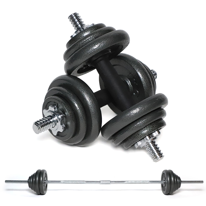 Custom Logo Gym fitness sports cast iron adjustable weight 50 kg barbell steel dumbells adjustable d
