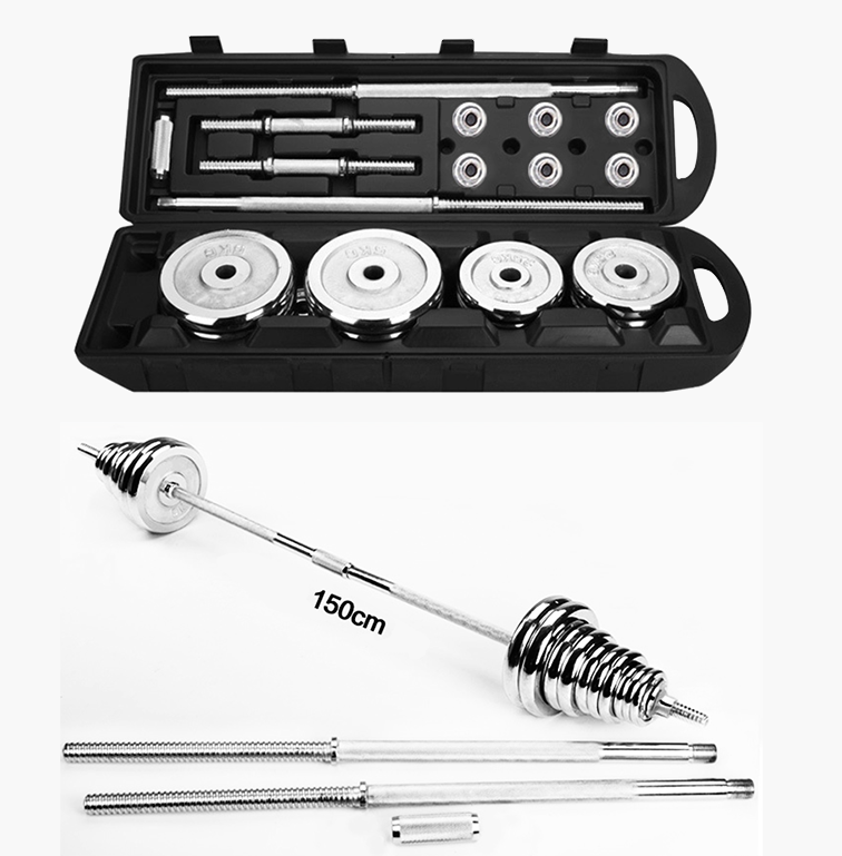 Custom Logo Gym fitness sports cast iron adjustable weight 50 kg barbell steel dumbells adjustable d