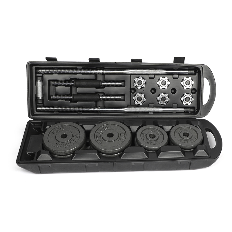 Custom Logo Gym fitness sports cast iron adjustable weight 50 kg barbell steel dumbells adjustable d