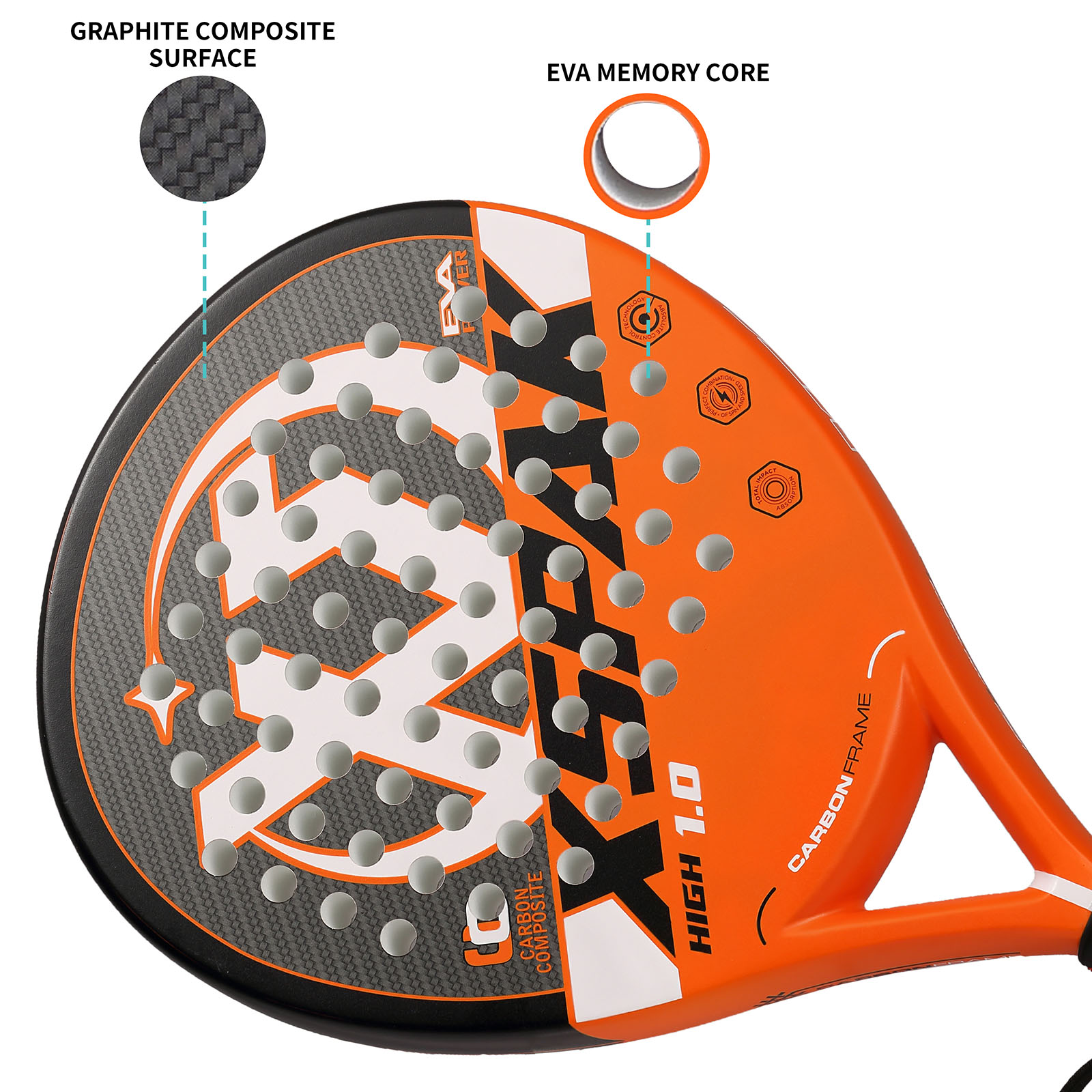 Padel Drop Shot 18k Professional Beach Tennis Racket for Outdoor Sports