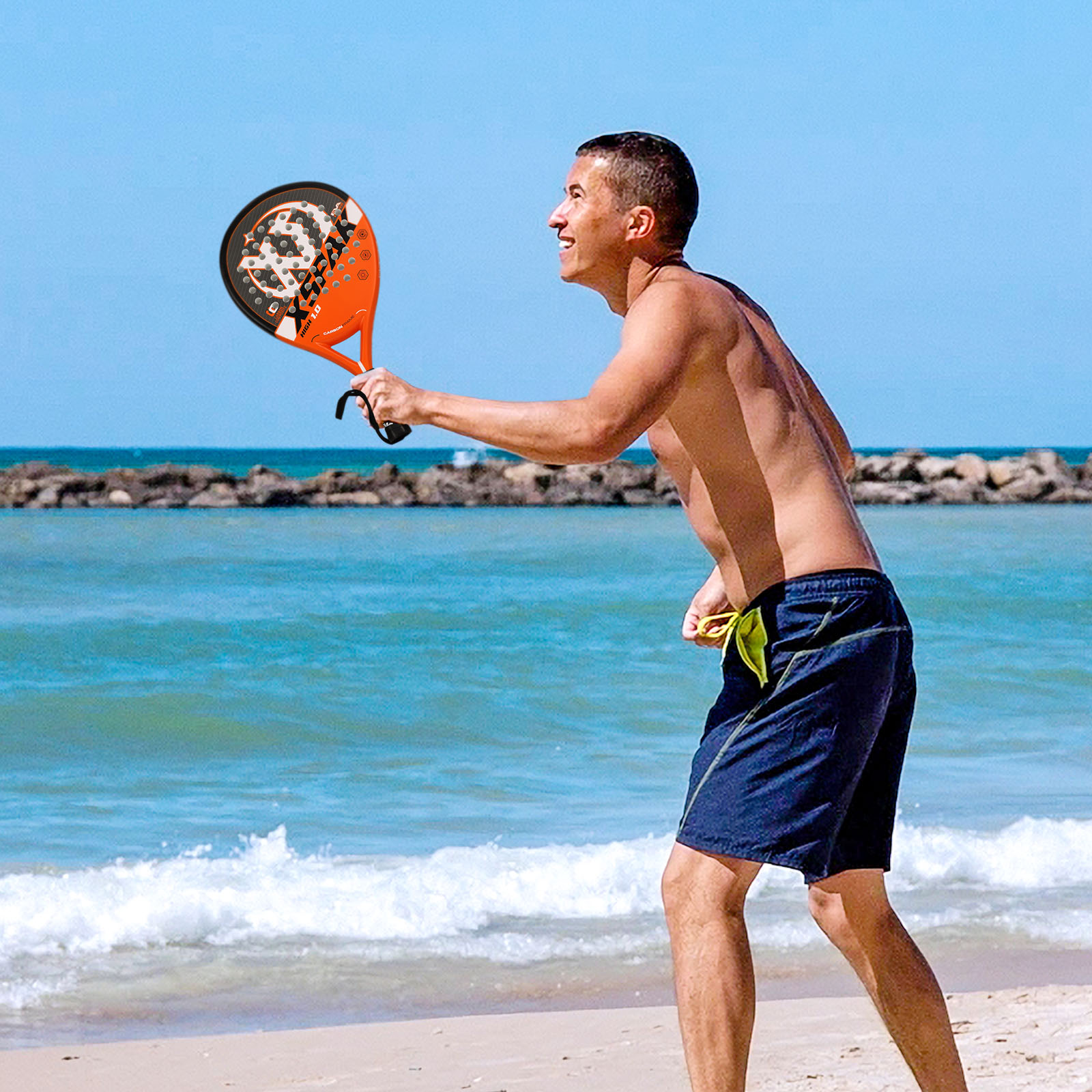 Padel Drop Shot 18k Professional Beach Tennis Racket for Outdoor Sports