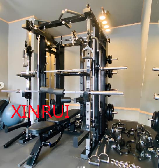 commercial Gym Equipment 4 in 1 Multi Functional 3d Smith Machine Trainer Power Rack with Cable Cros