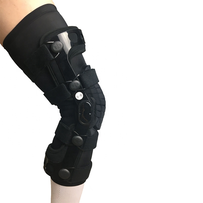 Adjustable orthopedic hinged knee brace for OA osetoarthritis and sports exercising