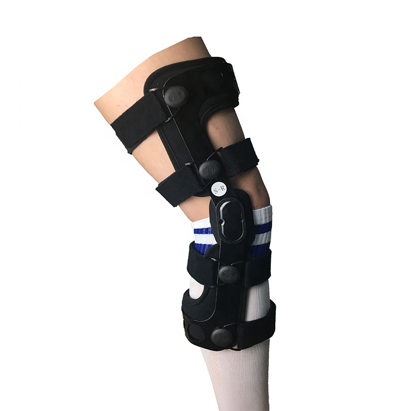 Adjustable orthopedic hinged knee brace for OA osetoarthritis and sports exercising