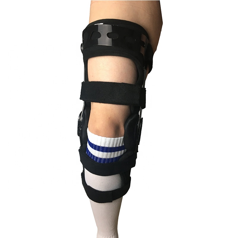 Adjustable orthopedic hinged knee brace for OA osetoarthritis and sports exercising