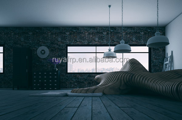 Interior Architect Parametric Wood Furniture Bench Design Commercial Mall Seat