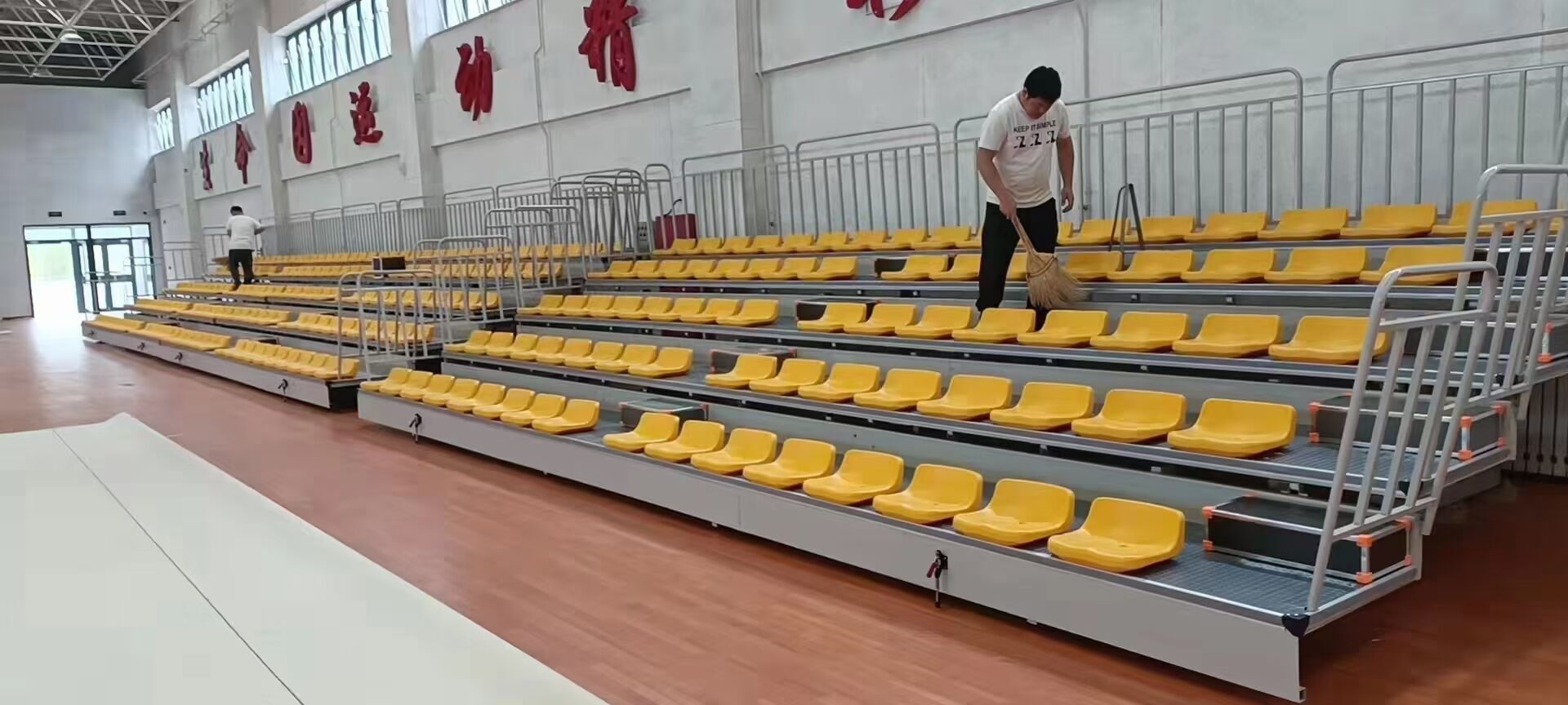High Quality  Indoor Retractable Bleachers Stadium Seat HDPE lower seat Chair for Sports and Univers
