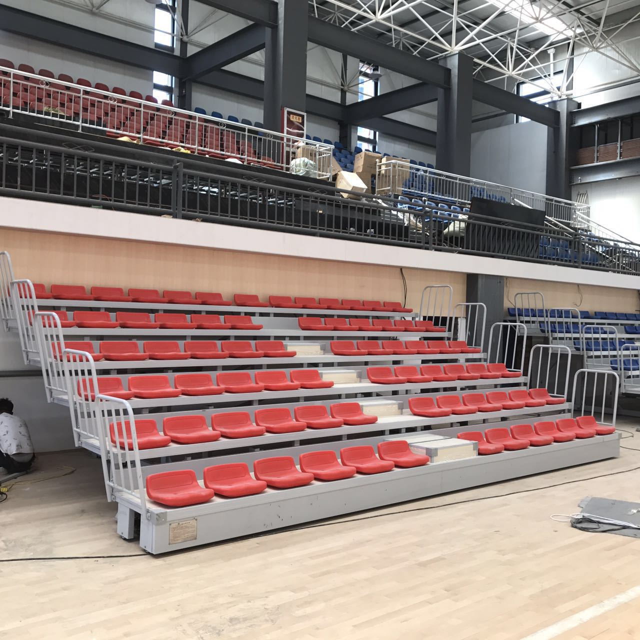 High Quality  Indoor Retractable Bleachers Stadium Seat HDPE lower seat Chair for Sports and Univers