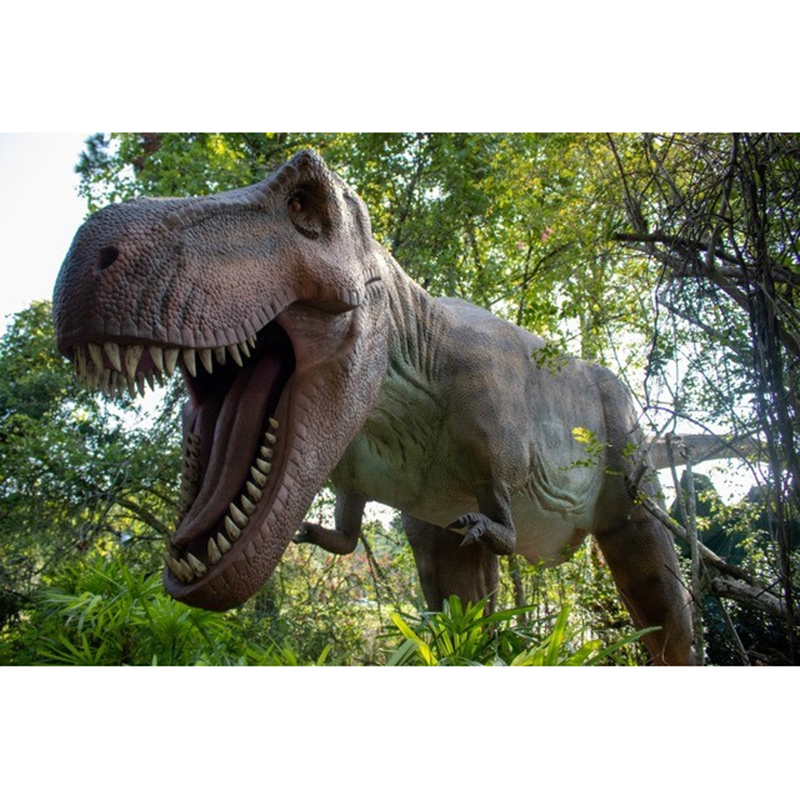 Amusement park realistic animal statue animatronic dinosaur animatronic model in sports