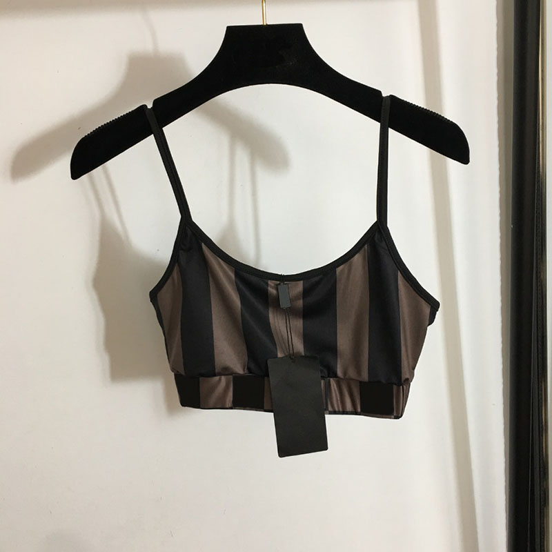 Personality Striped Yoga Outfits Summer Sexy Backless Fitness Vest Outdoor Sport Running Leggings fo