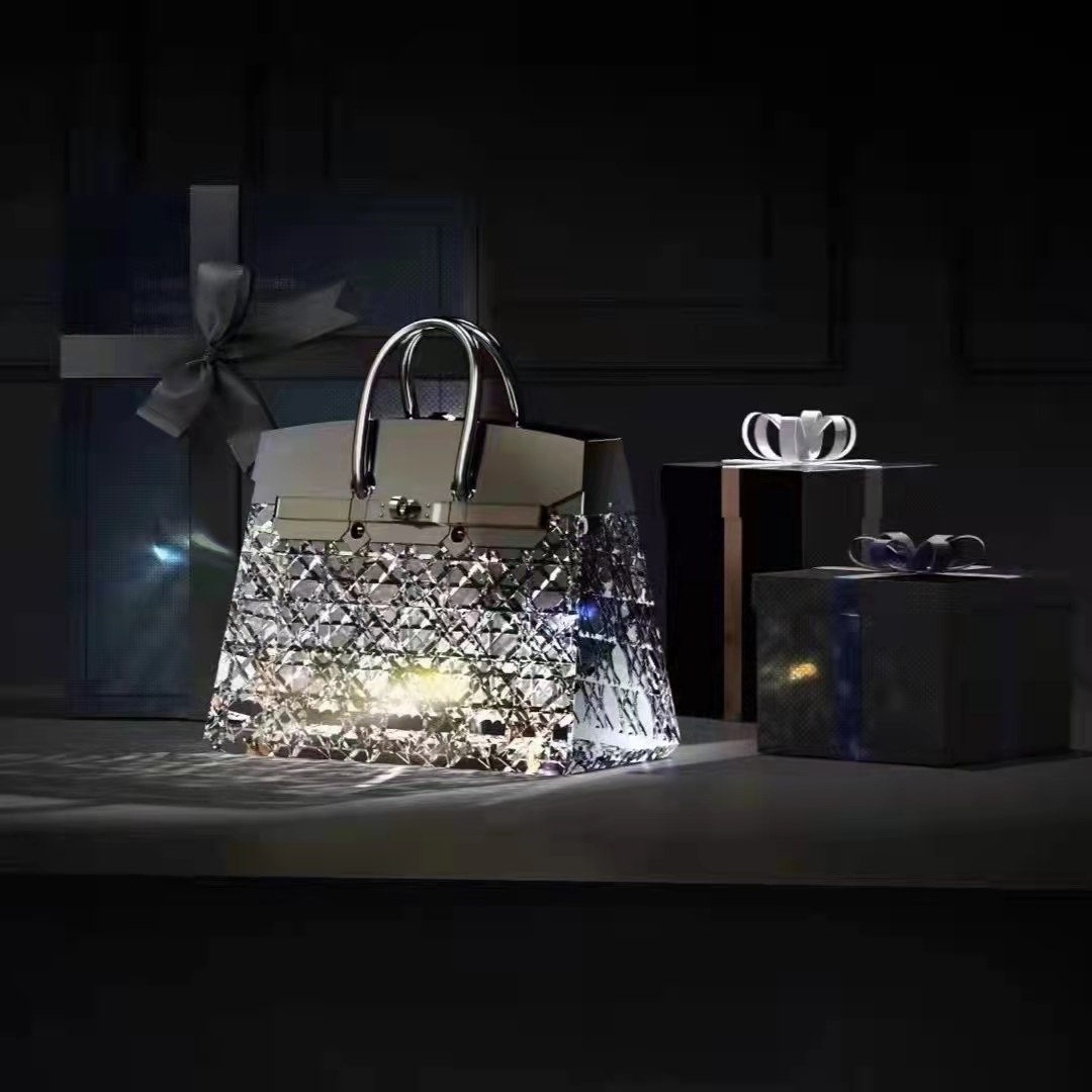 Modern Luxury  Bedroom Portable charging mode Crystal bag Table Lamp for home decoration