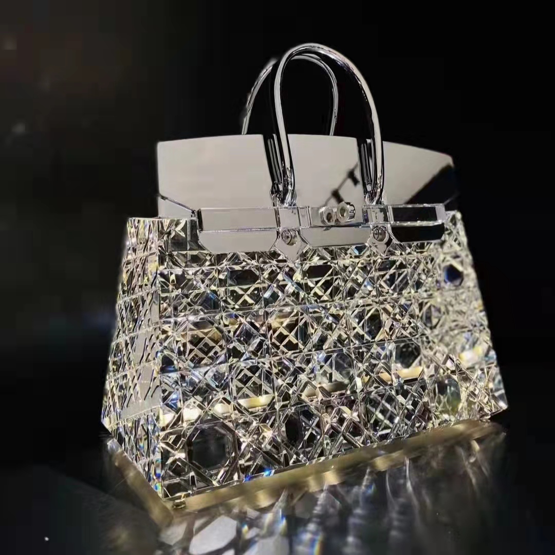 Modern Luxury  Bedroom Portable charging mode Crystal bag Table Lamp for home decoration