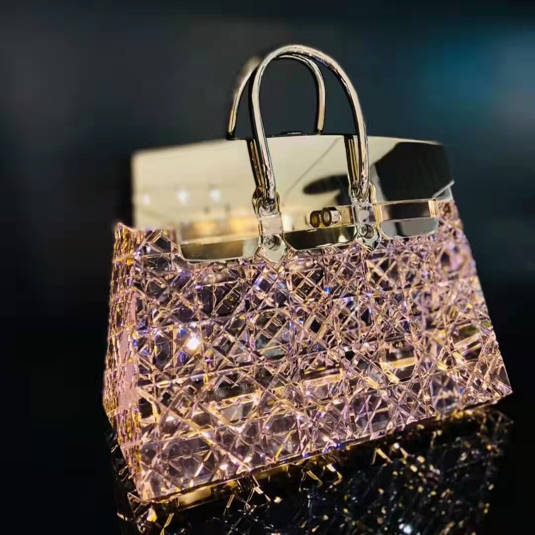 Modern Luxury  Bedroom Portable charging mode Crystal bag Table Lamp for home decoration