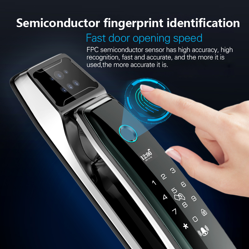 Full automatic electronic password lock home fingerprint lock Smart face Fingerprint door lock