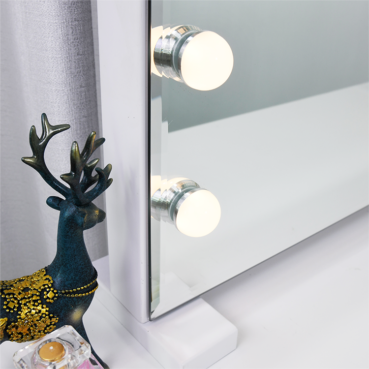 Best Seller Fashion Style Rechargeable Vanity LED Desktop Hollywood Makeup mirror with LED Bulbs