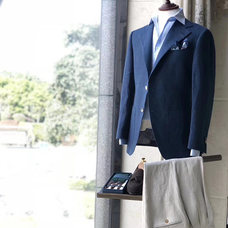 MTM Men luxury Navy tuxedo suit, Bespoke men wedding suit