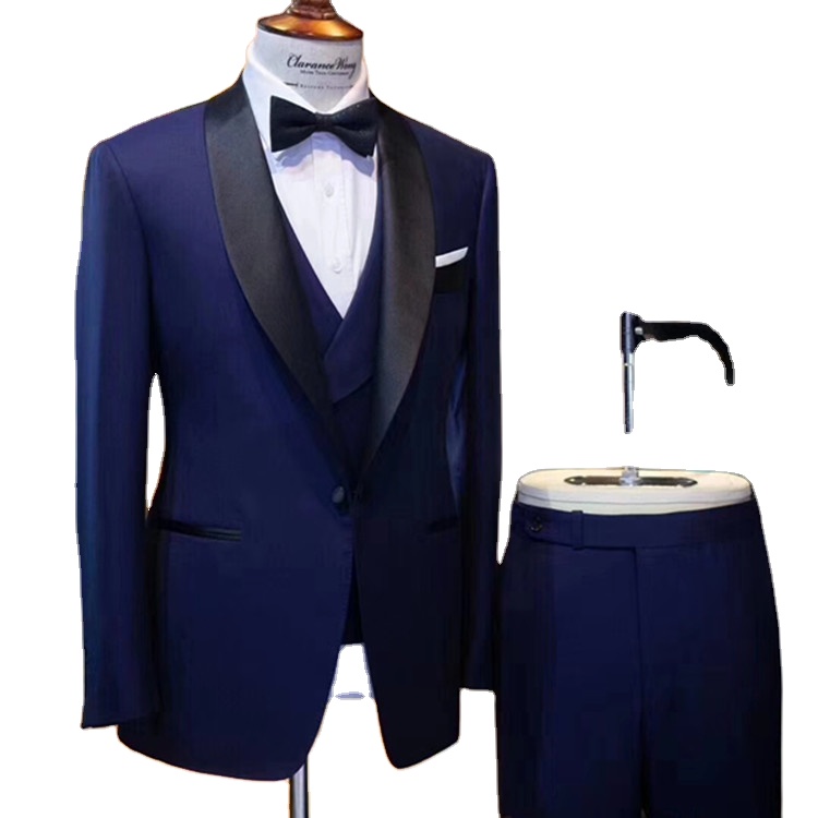 MTM Men luxury Navy tuxedo suit, Bespoke men wedding suit