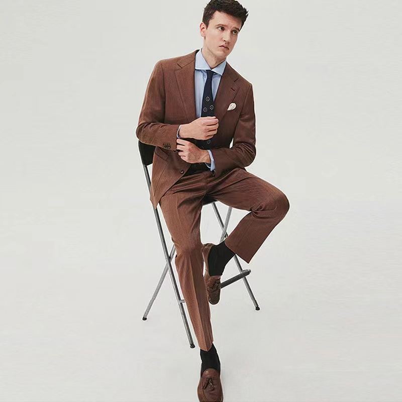 Innovative Products Spring And Autumn Brown Men'S Clothing Casual Suits Materials For Men'S Suits
