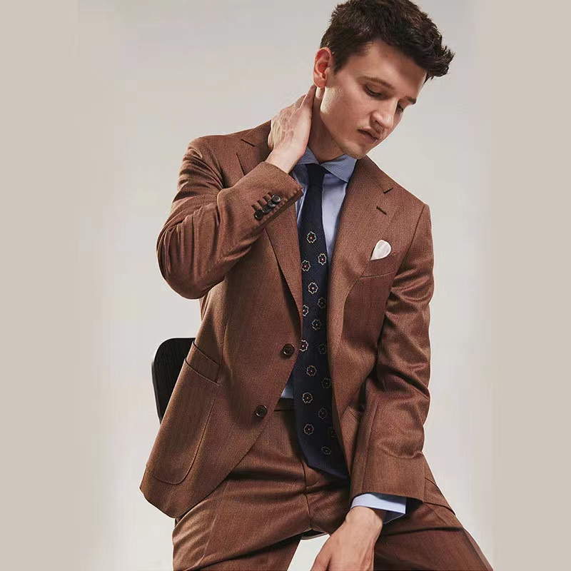 Innovative Products Spring And Autumn Brown Men'S Clothing Casual Suits Materials For Men'S Suits