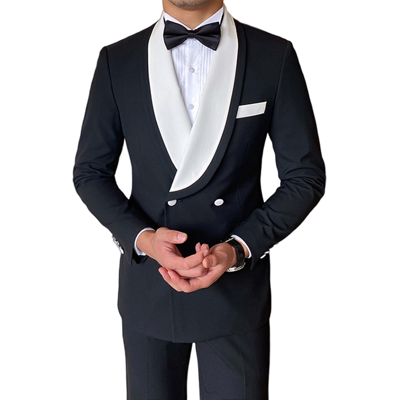 British banquet wedding green fruit collar dress set slim black and white stitching petty bourgeois 