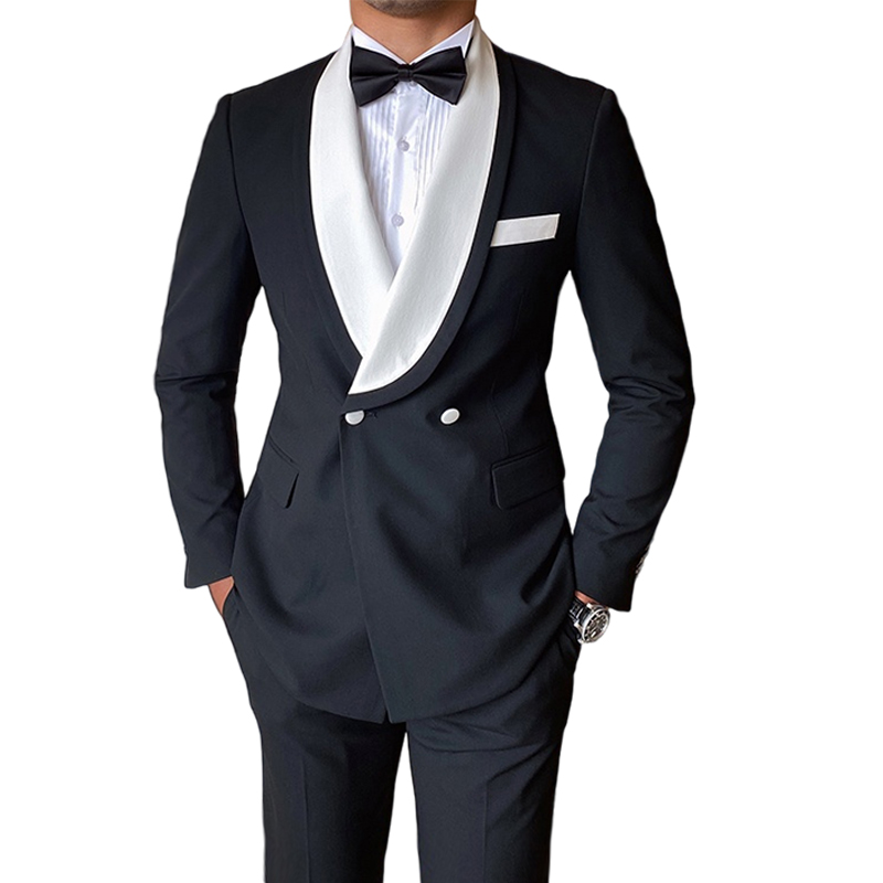 British banquet wedding green fruit collar dress set slim black and white stitching petty bourgeois 