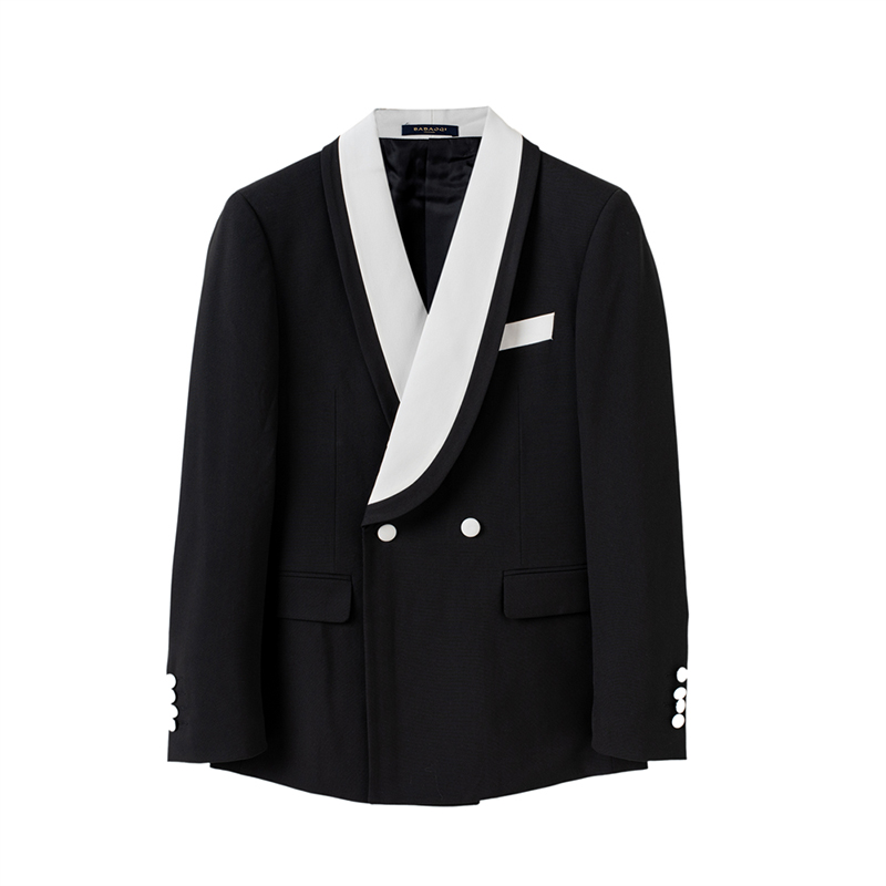 British banquet wedding green fruit collar dress set slim black and white stitching petty bourgeois 