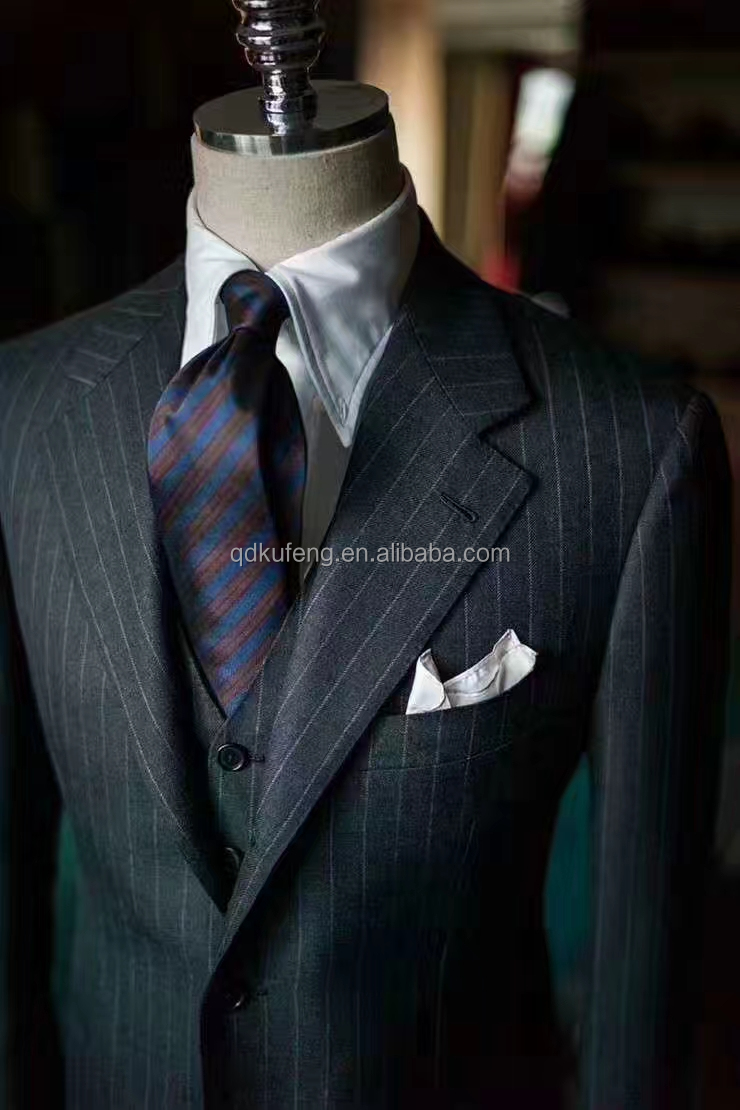 Plaid wool latest design blazer men custom made suits for groom wedding