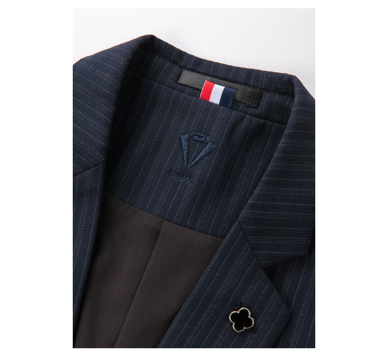 Striped Suit Men's Three Piece Suit Korean Version Slim Fitting Wedding Dress Business Professional 