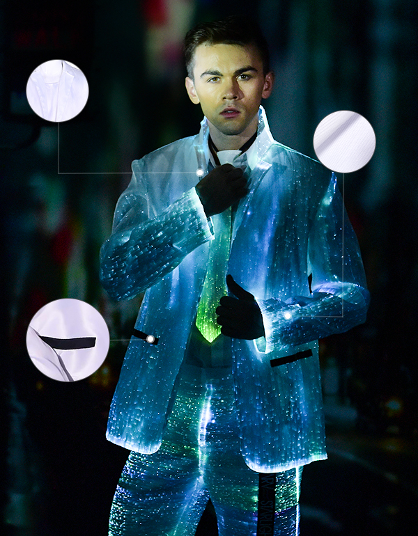 Men light up suit party led costumes men suit light colors suit with S,M.L.XL size, free measure lum