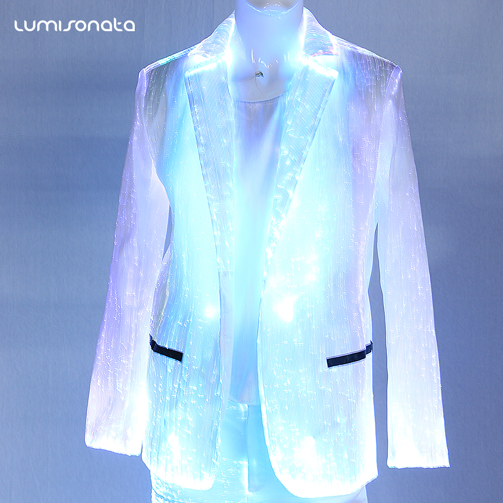 Men light up suit party led costumes men suit light colors suit with S,M.L.XL size, free measure lum