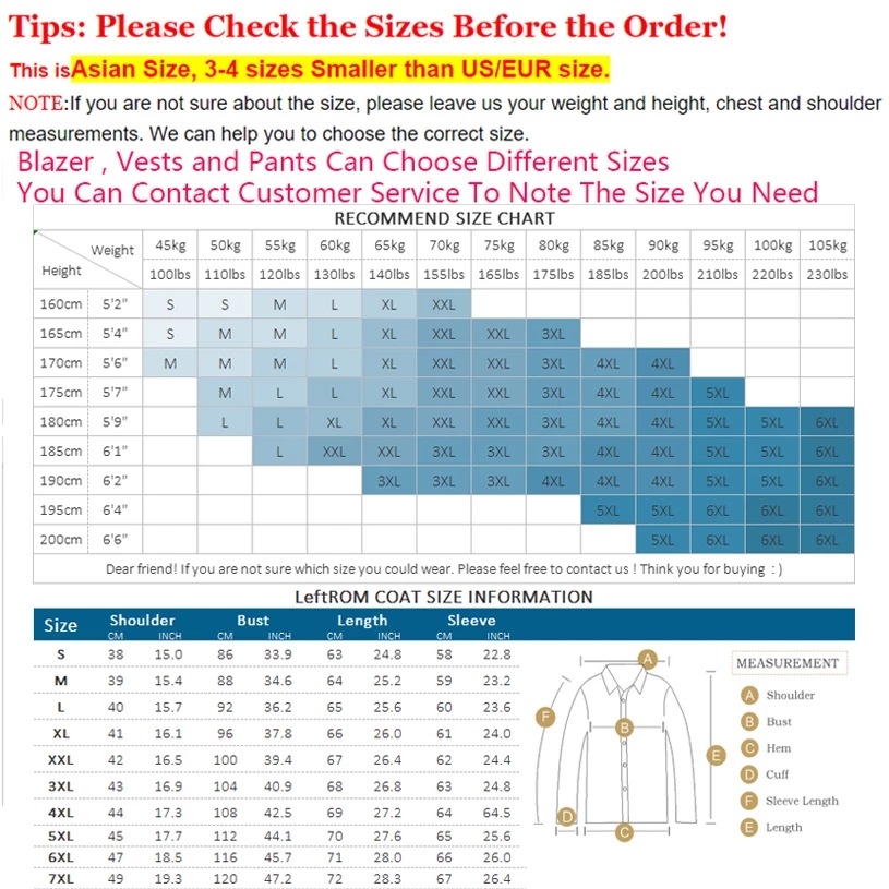 Fashion Mens Plaid Casual Business Suit High-end Social Formal Suit 3 Pcs Set Groom Wedding ( Jacket