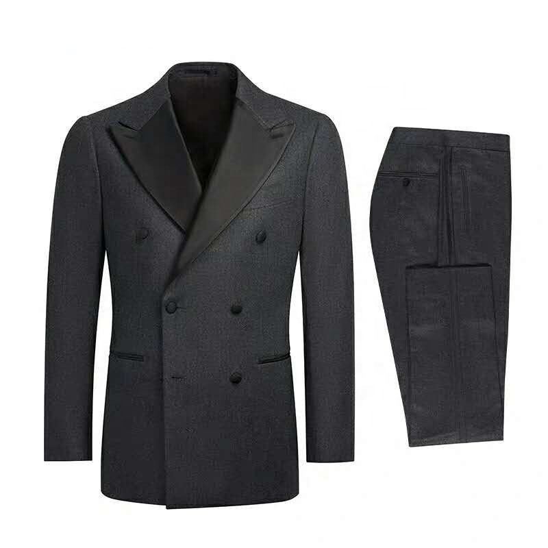 Men's blue  single breasted Men'S Dress Suits black men suit