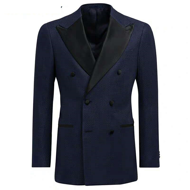 Men's blue  single breasted Men'S Dress Suits black men suit