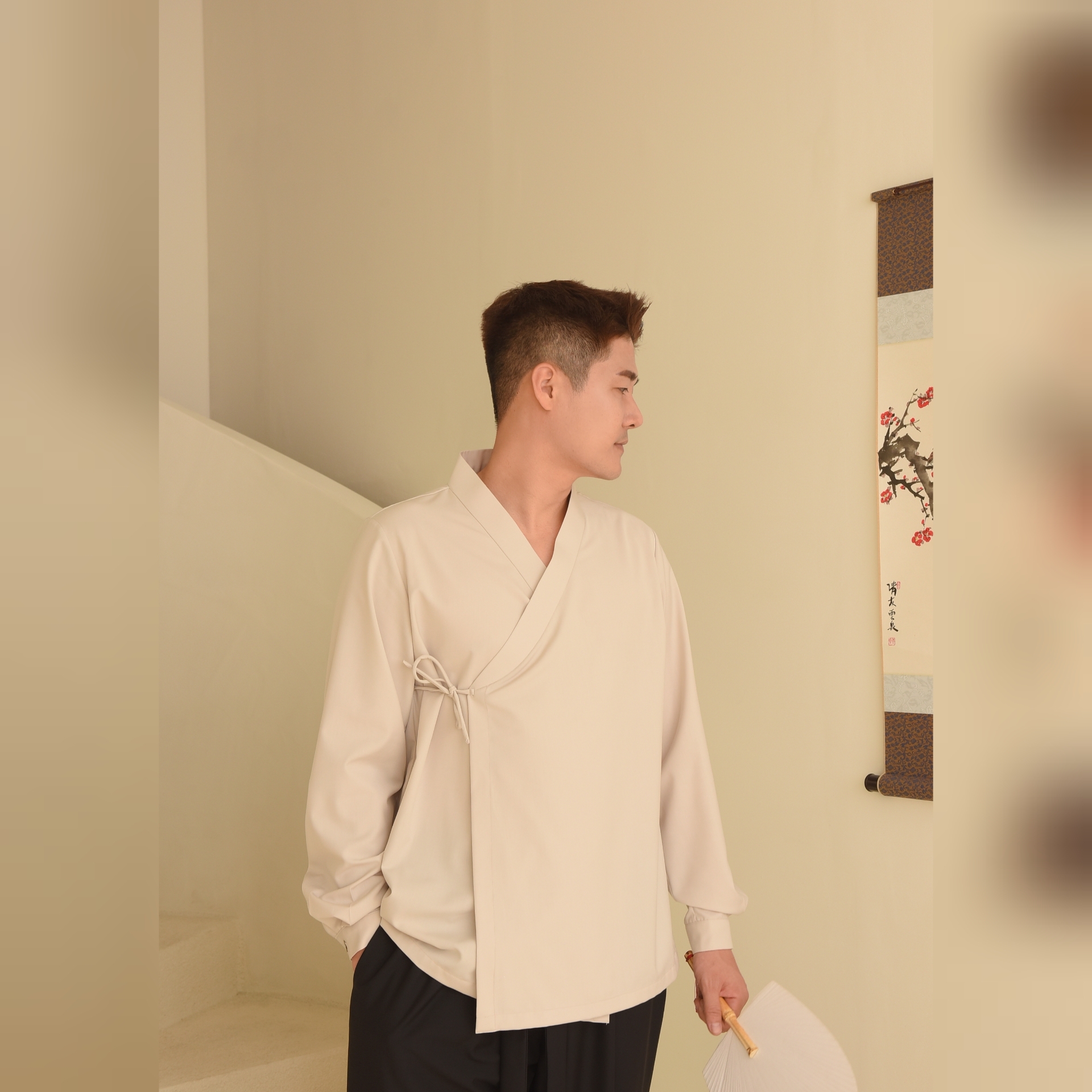 Casual Style Korean Traditional Clothes / Men's Long Sleeve Shirts / Jeogori / 3 colors