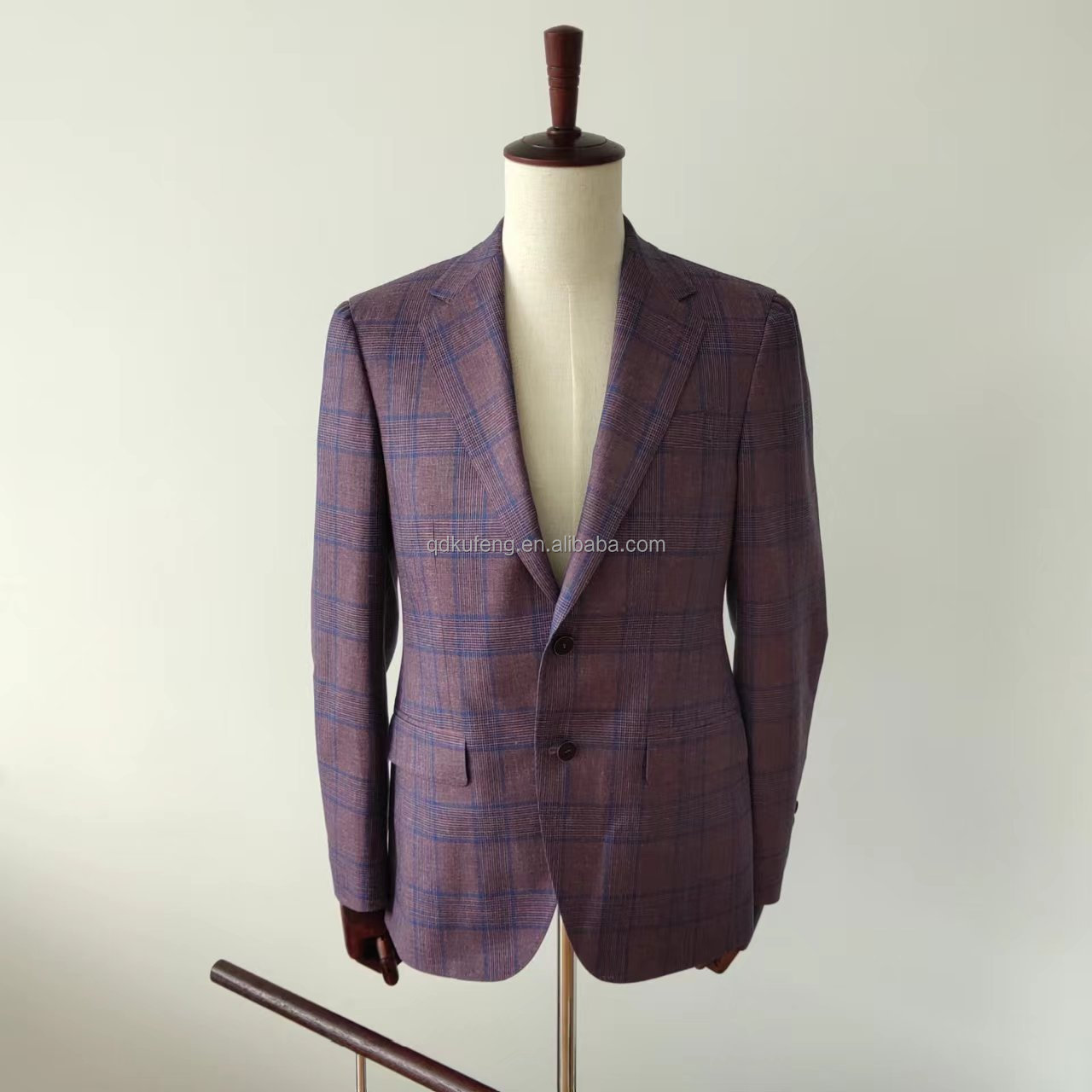 single breast bespoke mtm men suit 2022 new design windowpane check design suit
