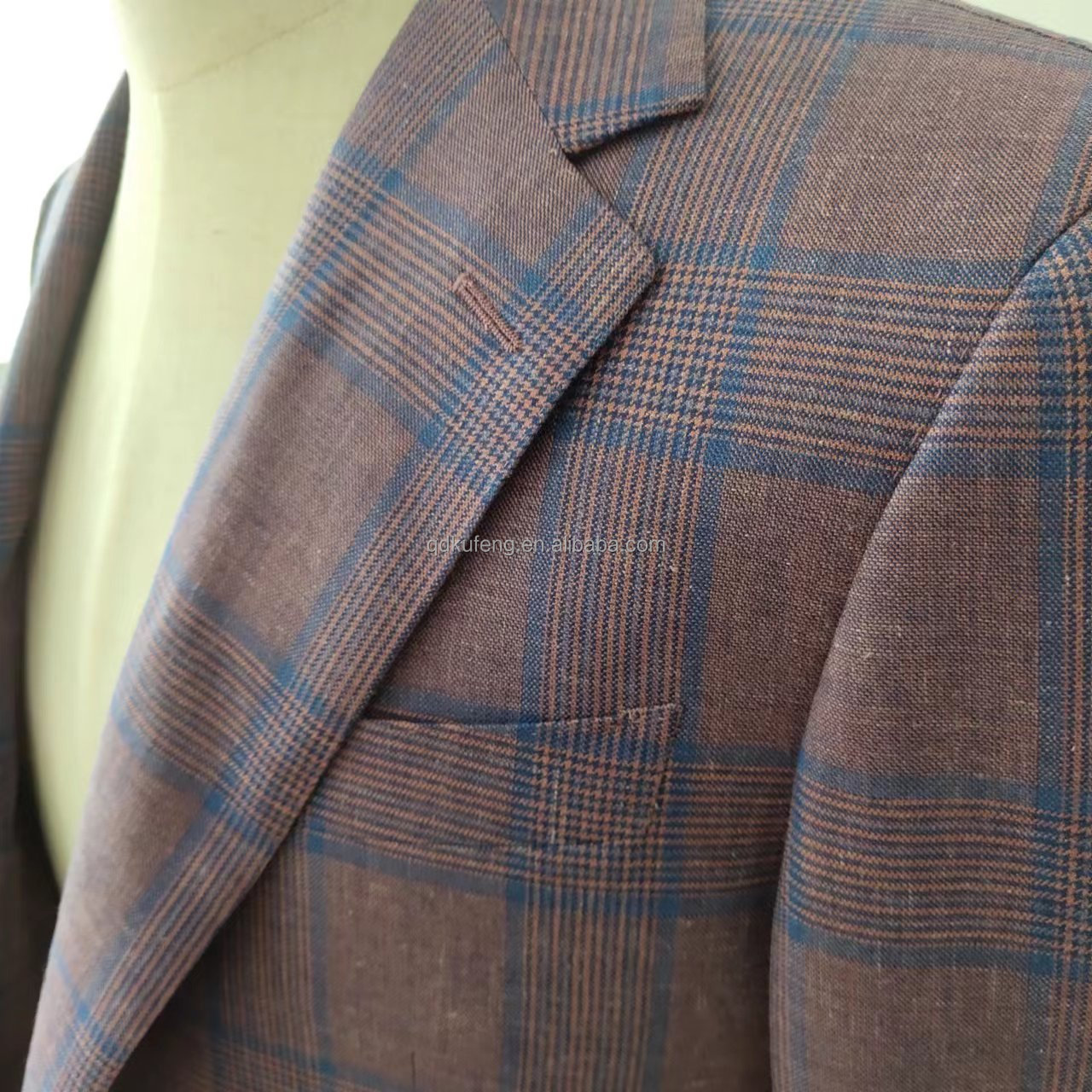 single breast bespoke mtm men suit 2022 new design windowpane check design suit