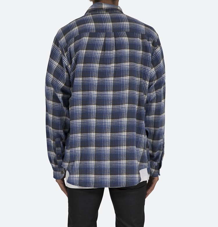 Shirt Factory Custom 100% Cotton Long Sleeve Wholesale Plaid Flannel Shirt Men