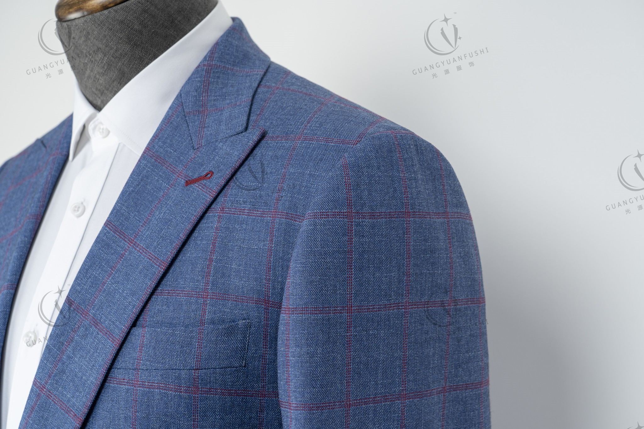 Chinese Supplier Blue 35% W 65% P Latest Design Bespoke Mens Designer Suit