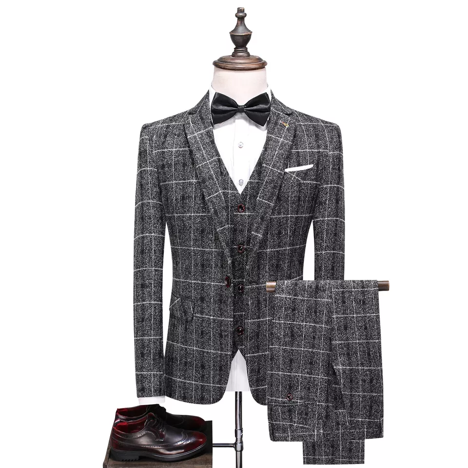 2022 New Custom Suit Suit Three-Piece Color Formal Dress Solid Color Groom Suit