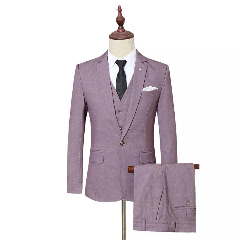 2022 New Custom Suit Suit Three-Piece Color Formal Dress Solid Color Groom Suit