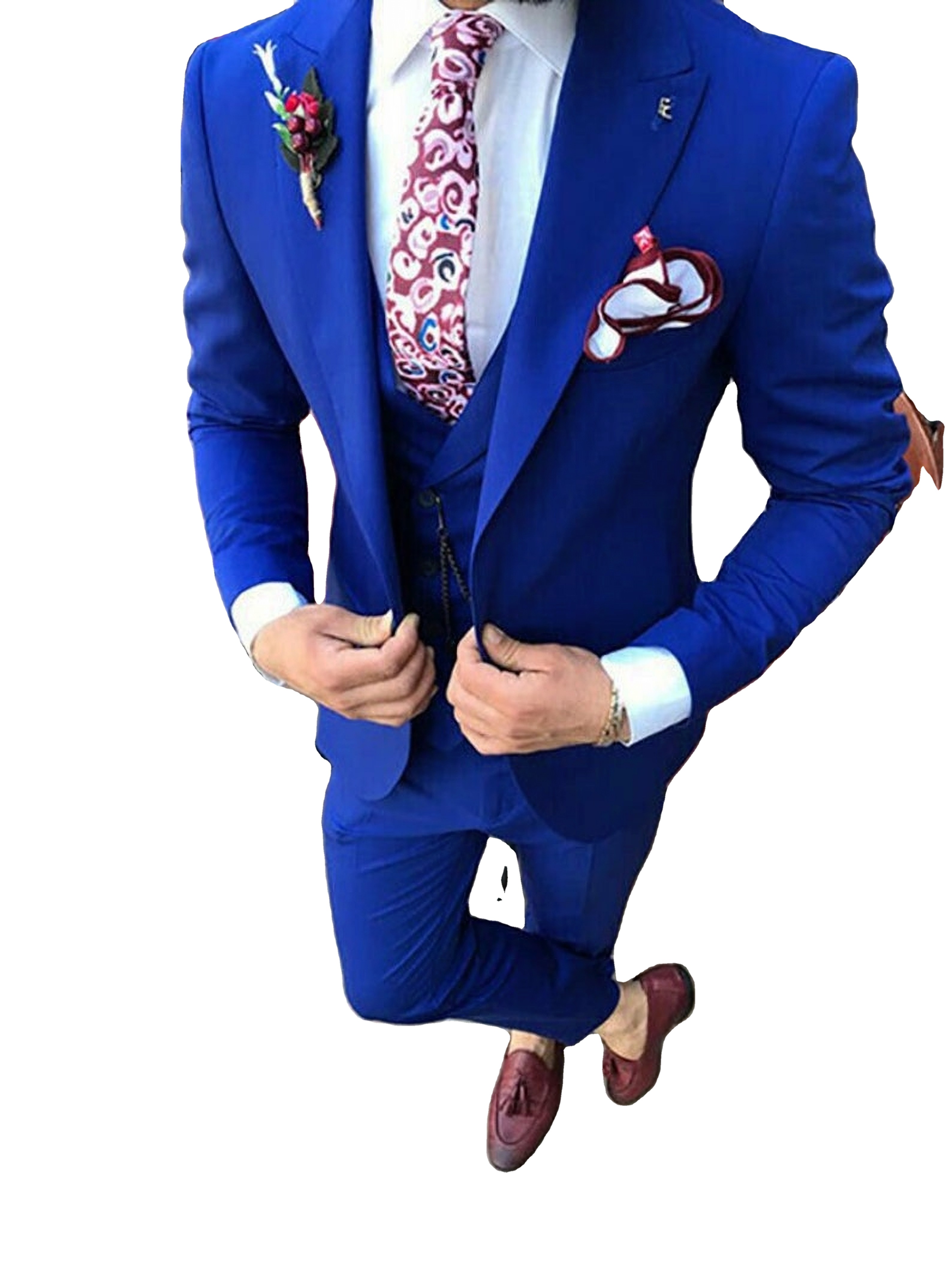 Designer Mens Blue Wedding Suit 3 Piece Summer Beach Suit Factory Rate Evening Party Wear Coat Pants