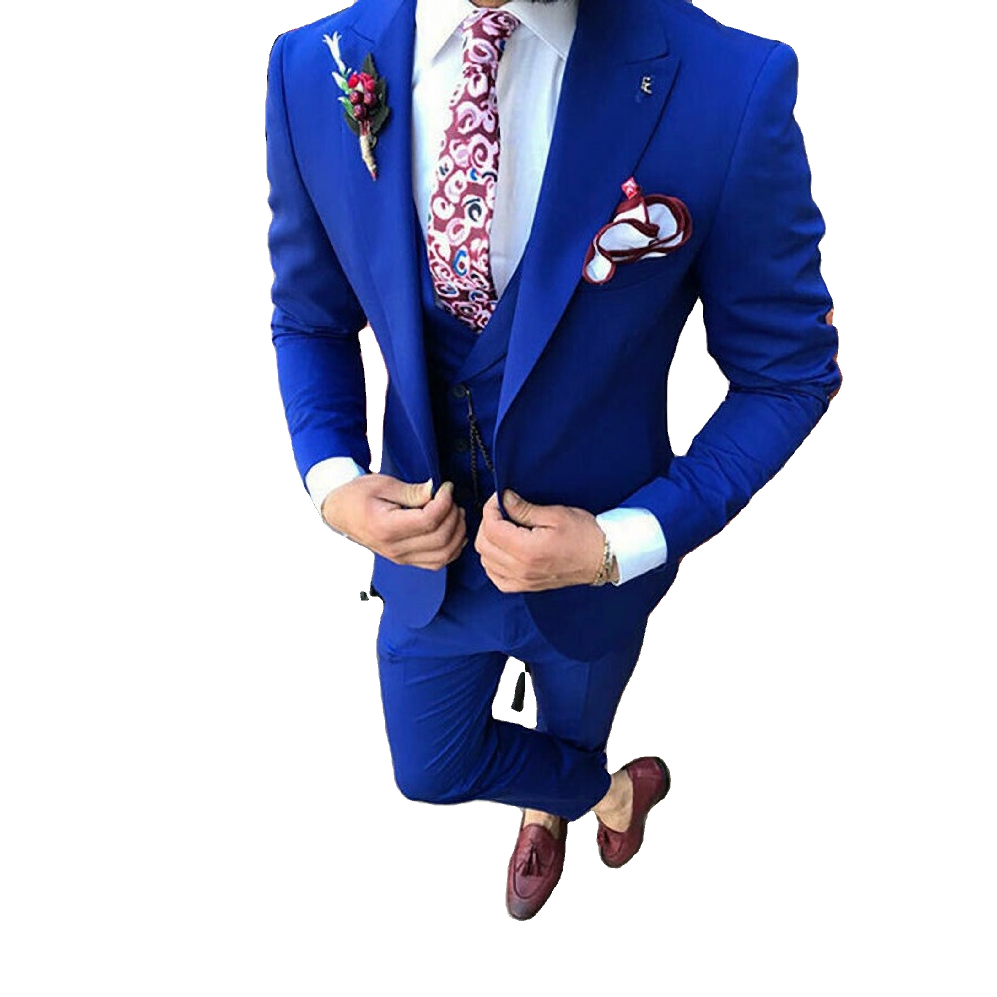 Designer Mens Blue Wedding Suit 3 Piece Summer Beach Suit Factory Rate Evening Party Wear Coat Pants
