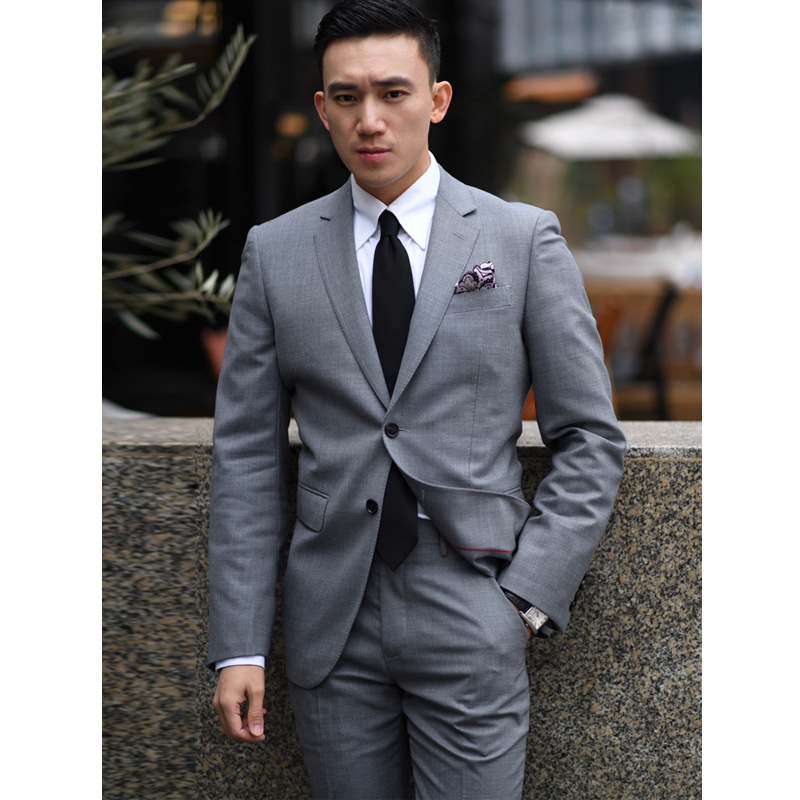 High Quality Custom Formal 2 Piece Men's Business Wool Blazer and Pants Wedding Party Men's Suit